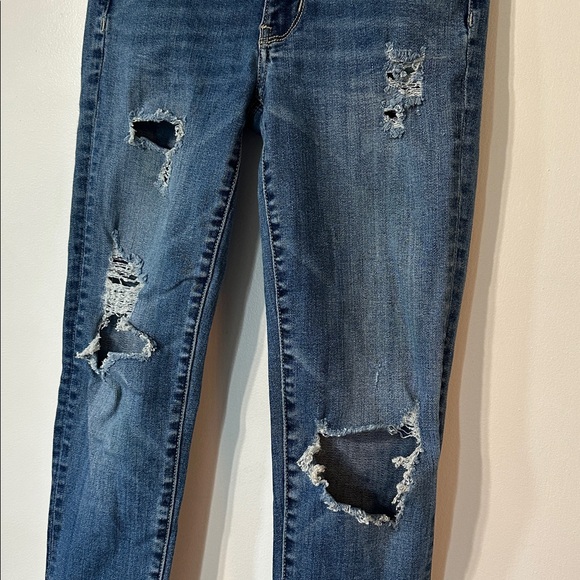 American Eagle Outfitters Denim Skinny Jeans with Distressing Womens 2 Regular - Picture 4 of 4